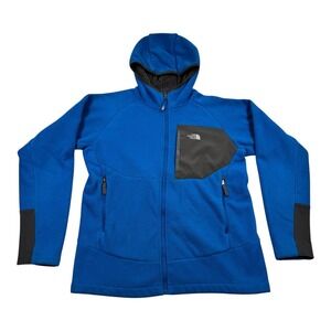 The North Face Jacket Boys XL 18/20 Blue Hooded Sherpa Fleece Lined Full Zip